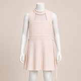 Women Striped Mesh Panel Dress