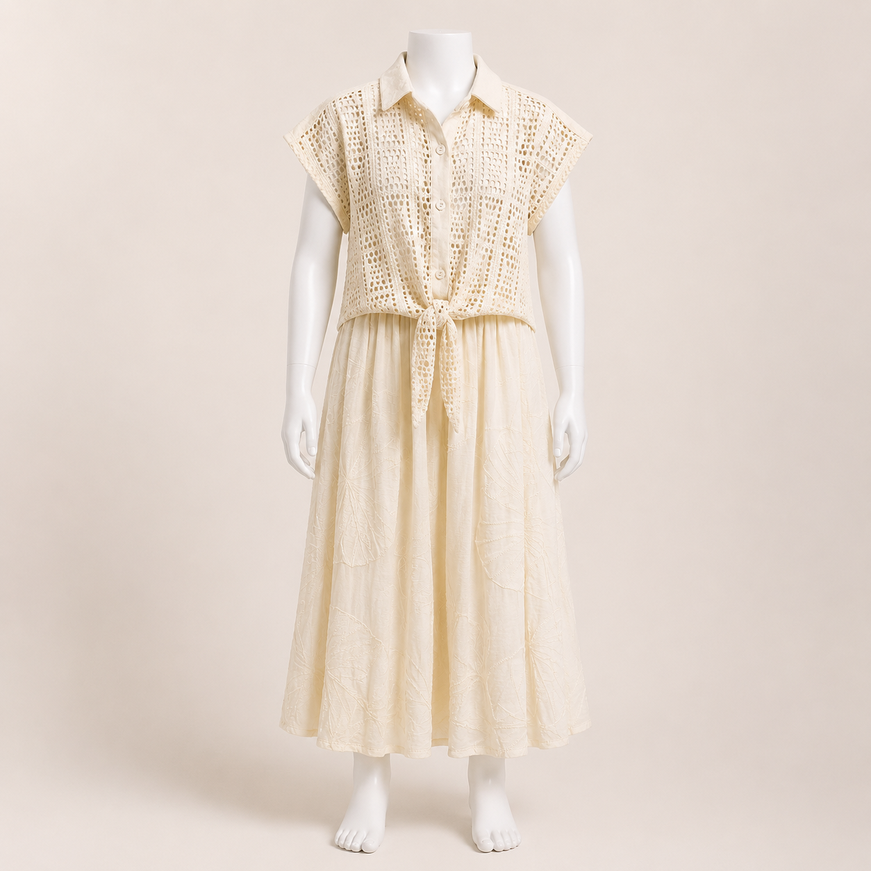 Kids Twin Set Dress with Mesh Bolero