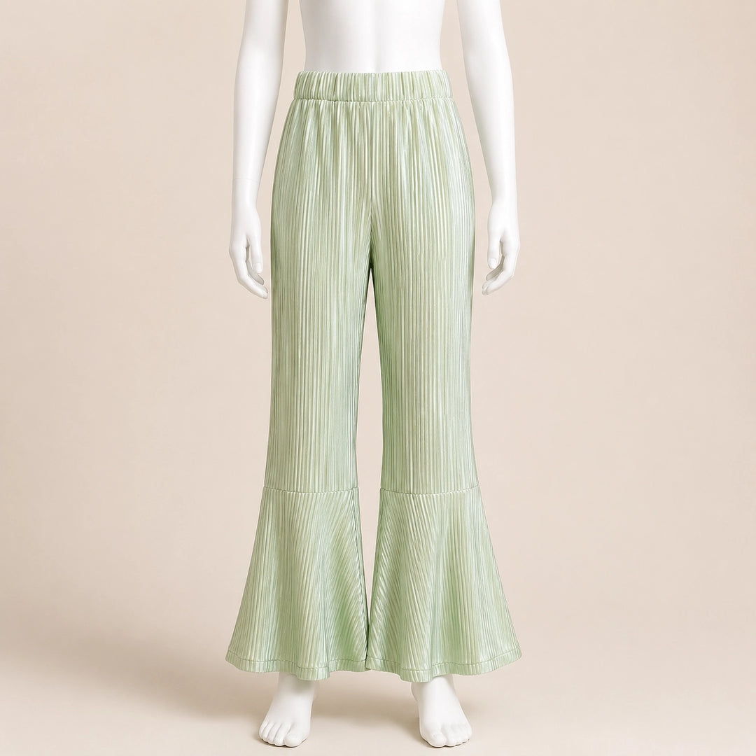 Girls Pleated Flared Pants