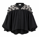 Kids Sheer Floral Yoke Blouse