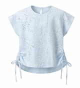Side Tie Eyelet Blouse