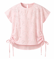 Side Tie Eyelet Blouse