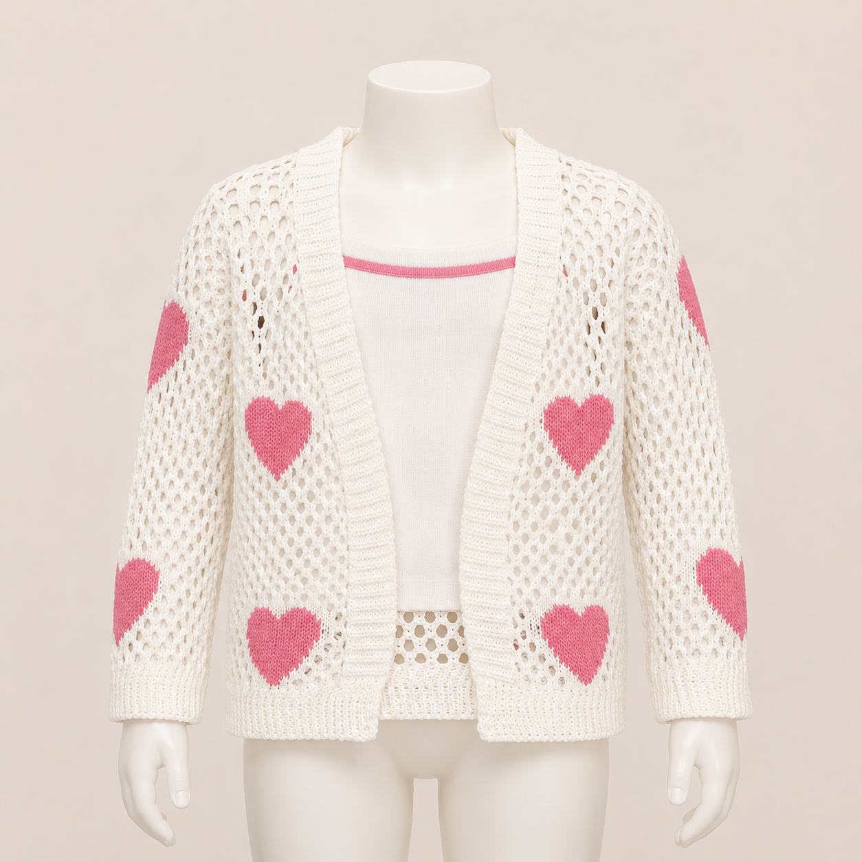 Kids Heart Print Jacket Twin Set