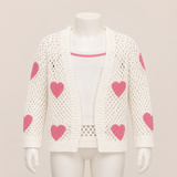 Kids Heart Print Jacket Twin Set