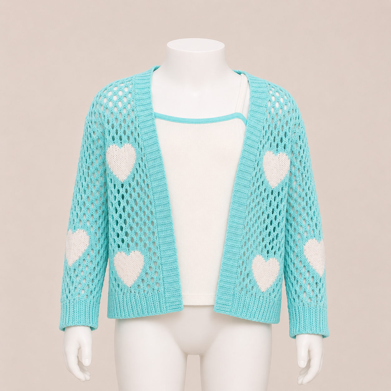 Kids Heart Print Jacket Twin Set