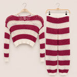 Load image into Gallery viewer, Open Knit Striped Lounge Set