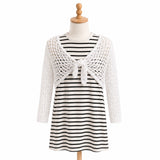 Crochet Shrug & Striped Dress Set