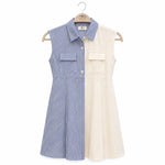 Load image into Gallery viewer, Girls Half Stripe Dress with Front Pockets