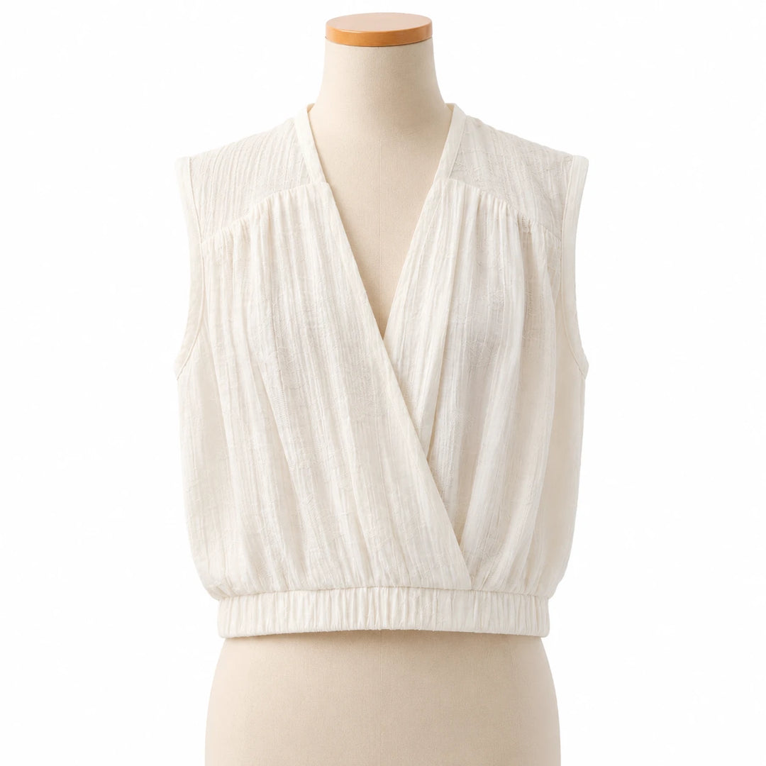 Girls Wrap Crop Top with Elastic Waist