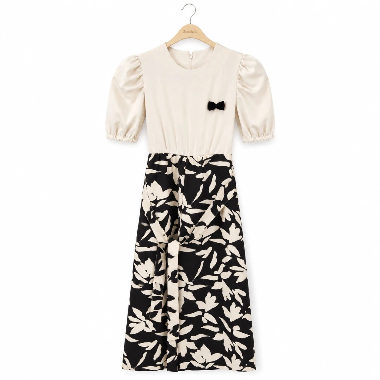 Girls Puff Sleeve Printed Jumpsuit