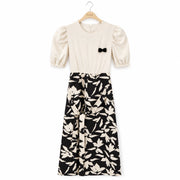 Girls Puff Sleeve Printed Jumpsuit