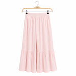 Load image into Gallery viewer, Girls Linen Lace Peplum Top and Wide-Leg Pants Set