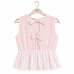 Load image into Gallery viewer, Girls Linen Lace Peplum Top and Wide-Leg Pants Set