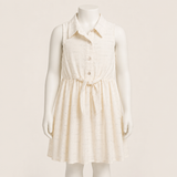 Kids Dress with Rhinestone Tie Front Detail