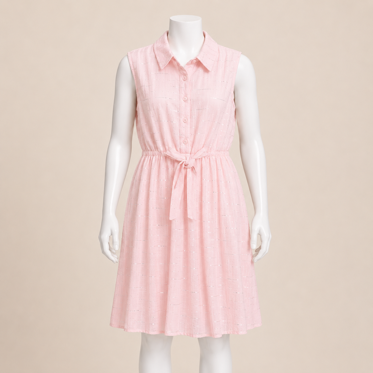 Kids Dress with Rhinestone Tie Front Detail