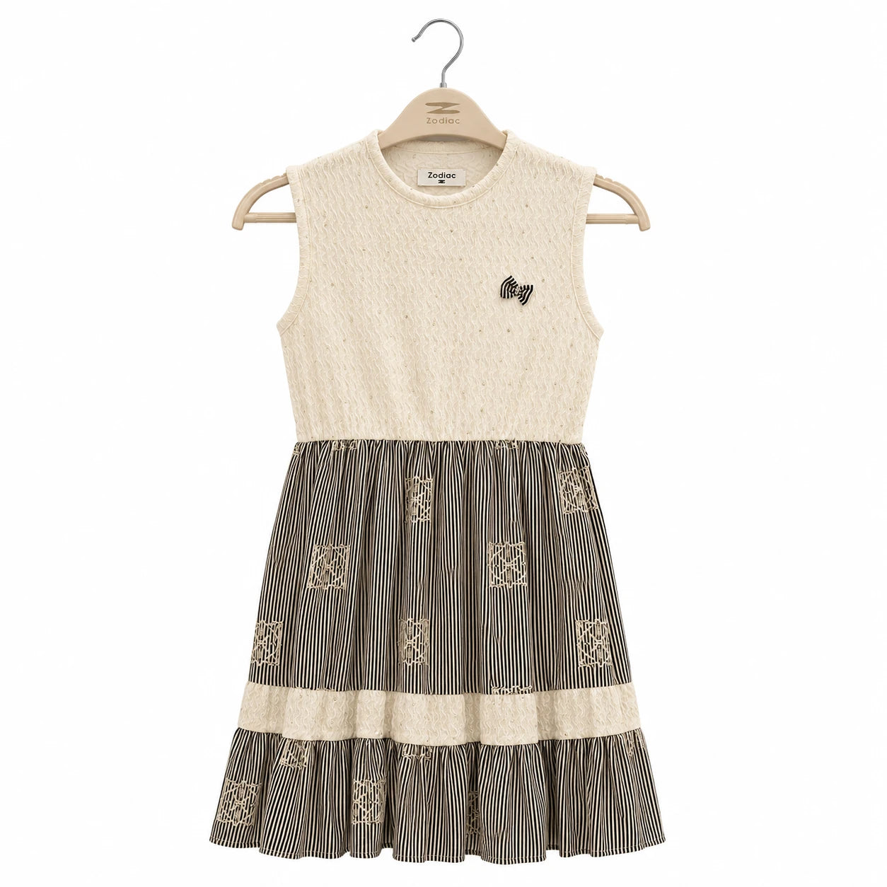 Tiered Stripe Sleeveless Dress
