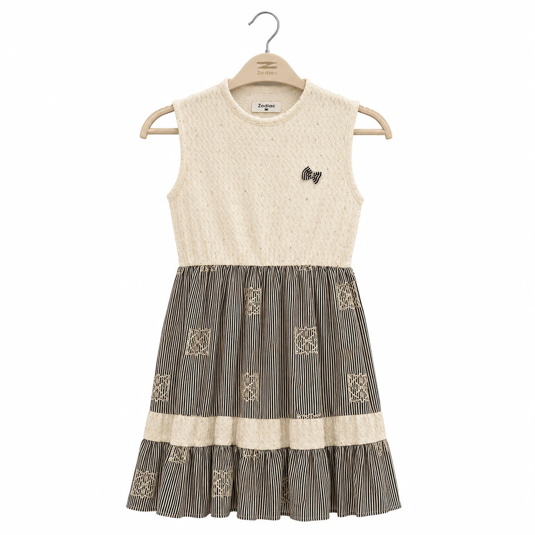 Tiered Stripe Sleeveless Dress