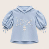 Girls Love Detailed Hoodie Top