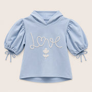 Girls Love Detailed Hoodie Top