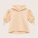 Girls Love Embroidered Hoodie Top