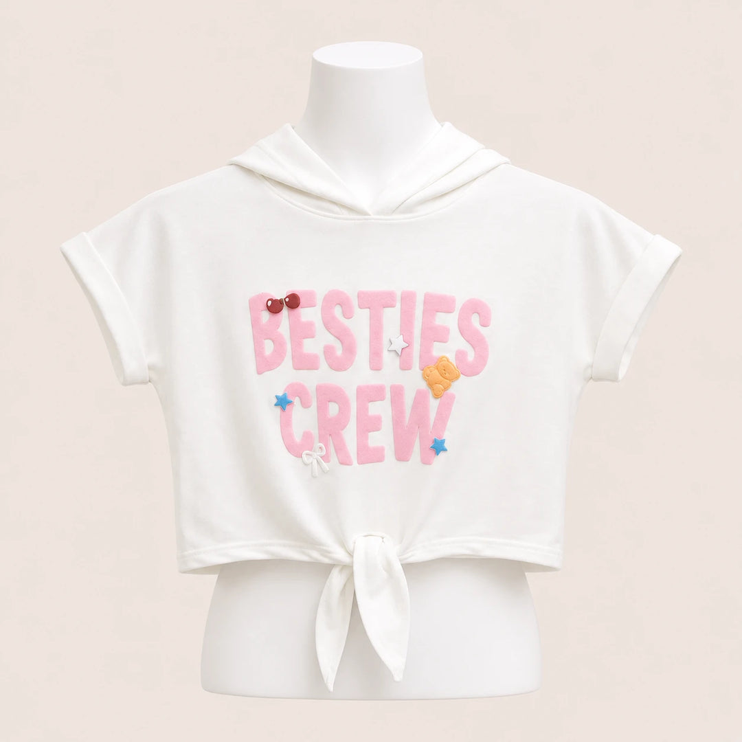 Girls Besties Crew Hooded T-Shirt