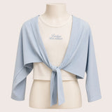 Girls Open Front Jacket & Printed Crop Top Twin