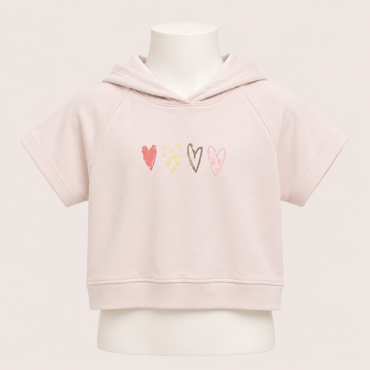 Kids T-Shirt with Heart Print Detail