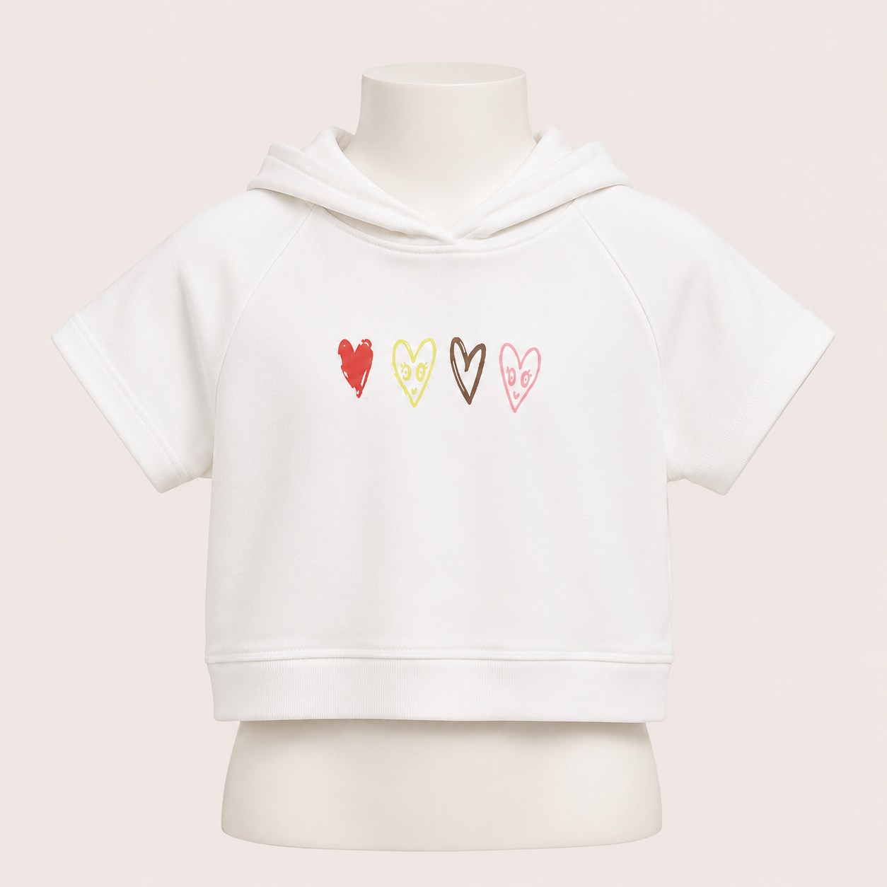 Kids T-Shirt with Heart Print Detail