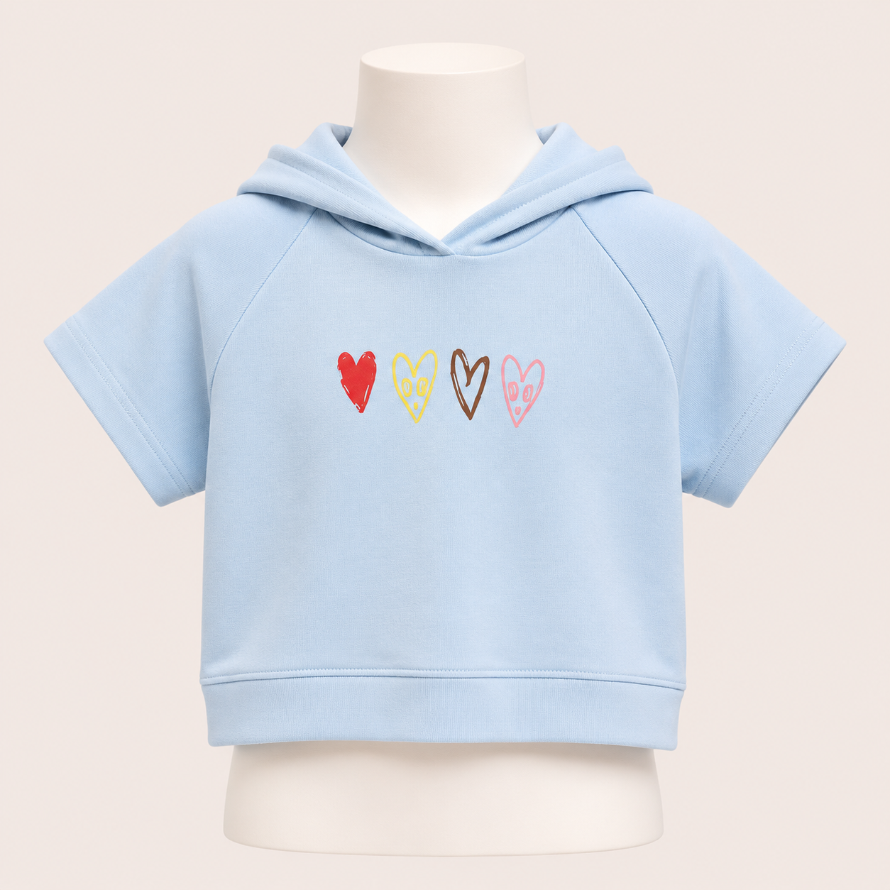 Kids T-Shirt with Heart Print Detail