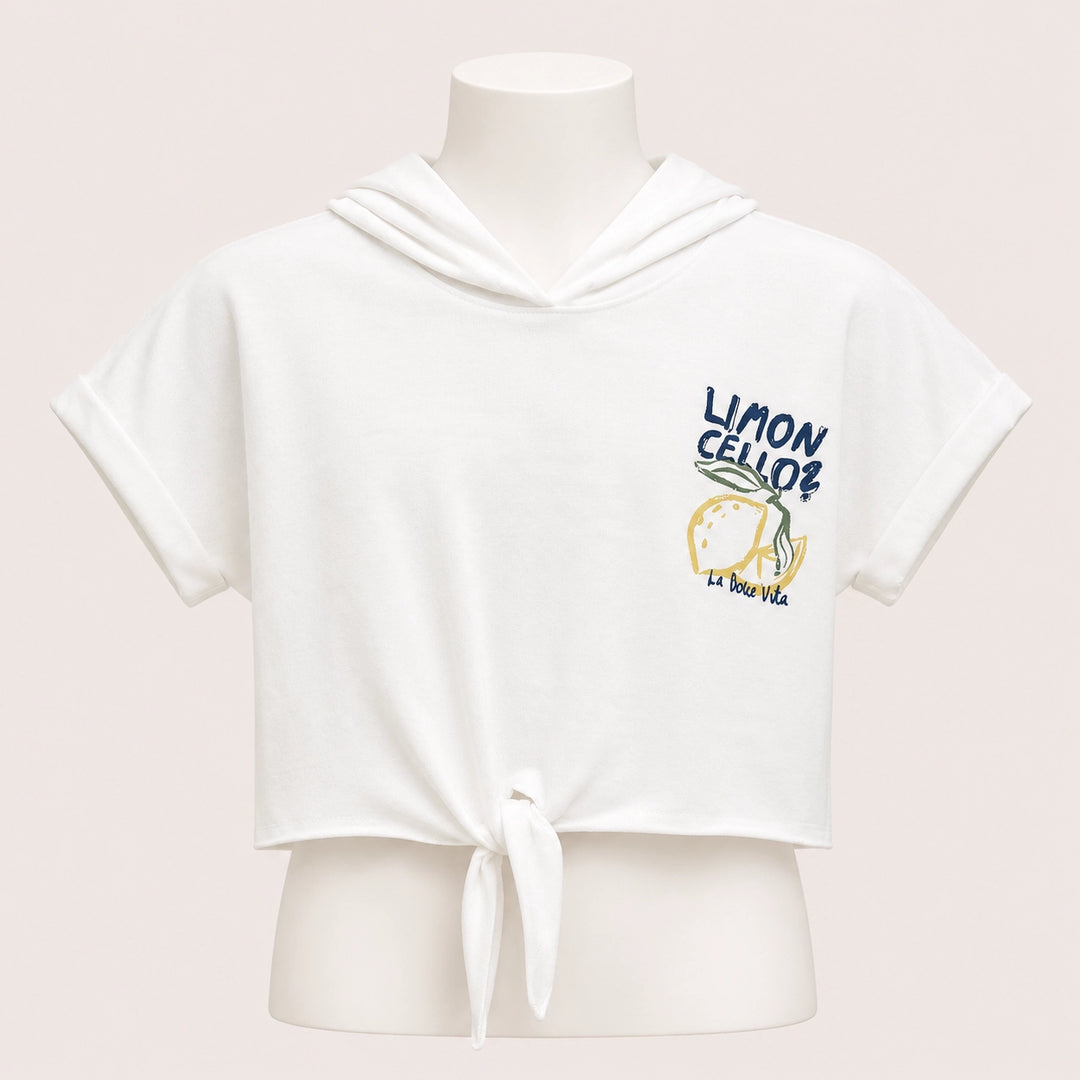 Girls Lemon Graphic Hooded T-Shirt