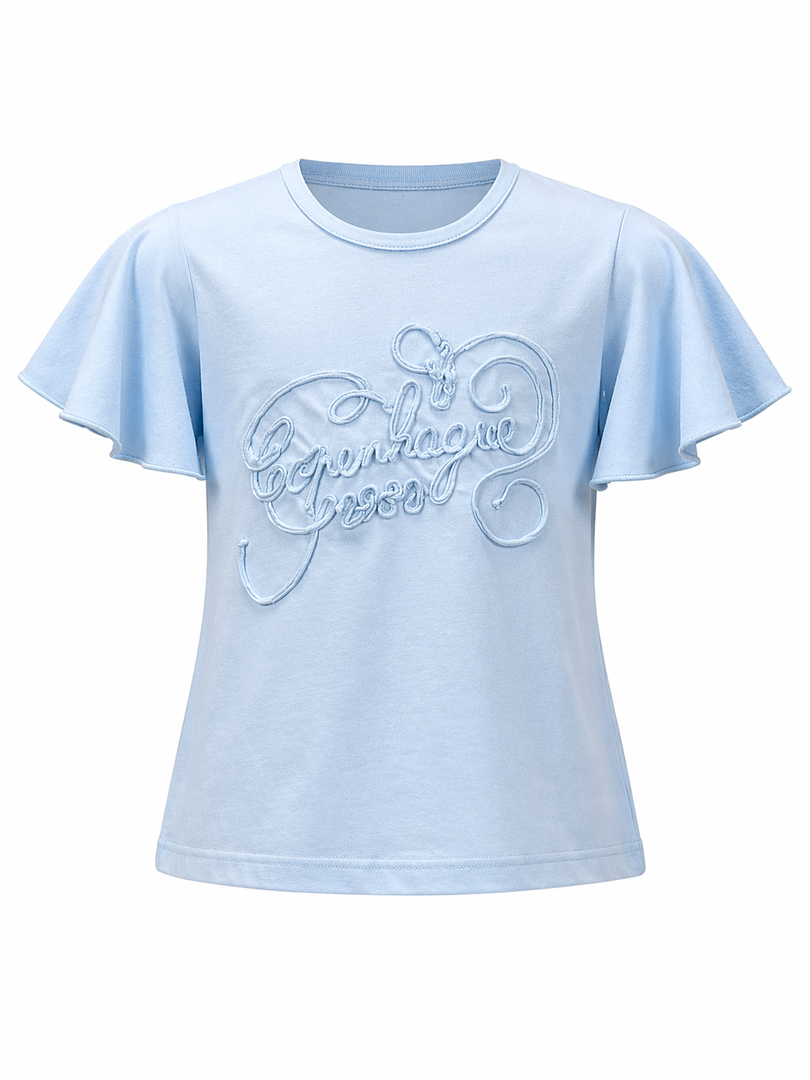 Flutter Sleeve Text Top