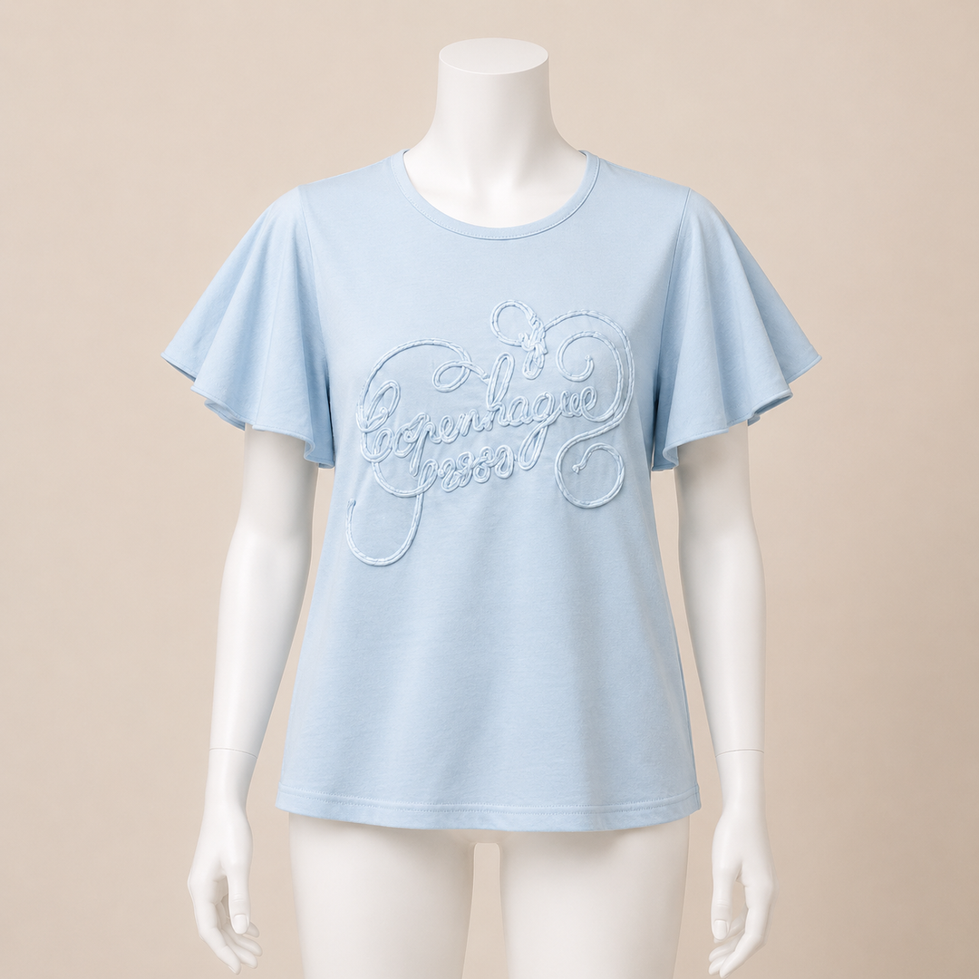 Flutter Sleeve Text Top