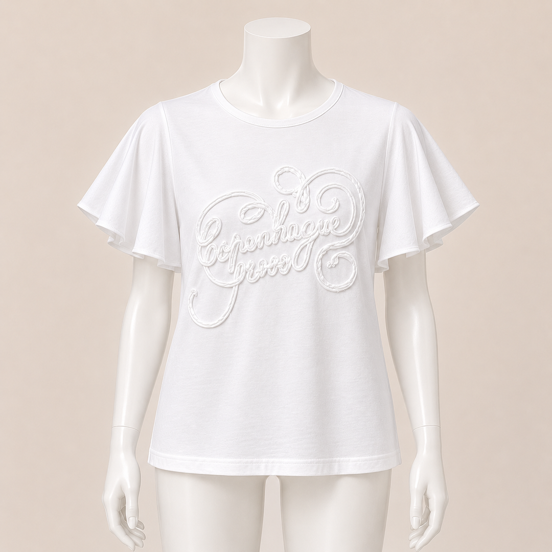 Flutter Sleeve Text Top