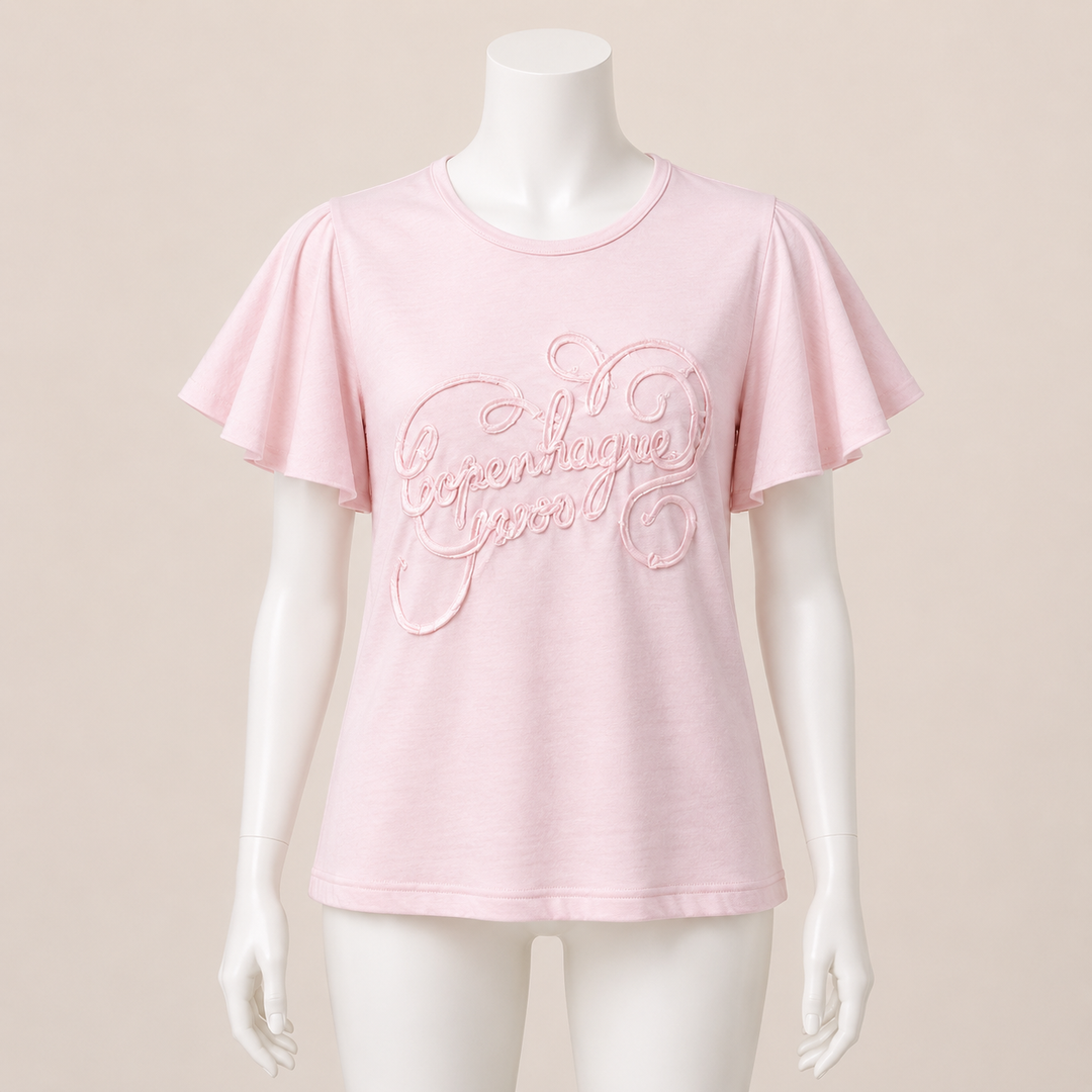 Flutter Sleeve Text Top