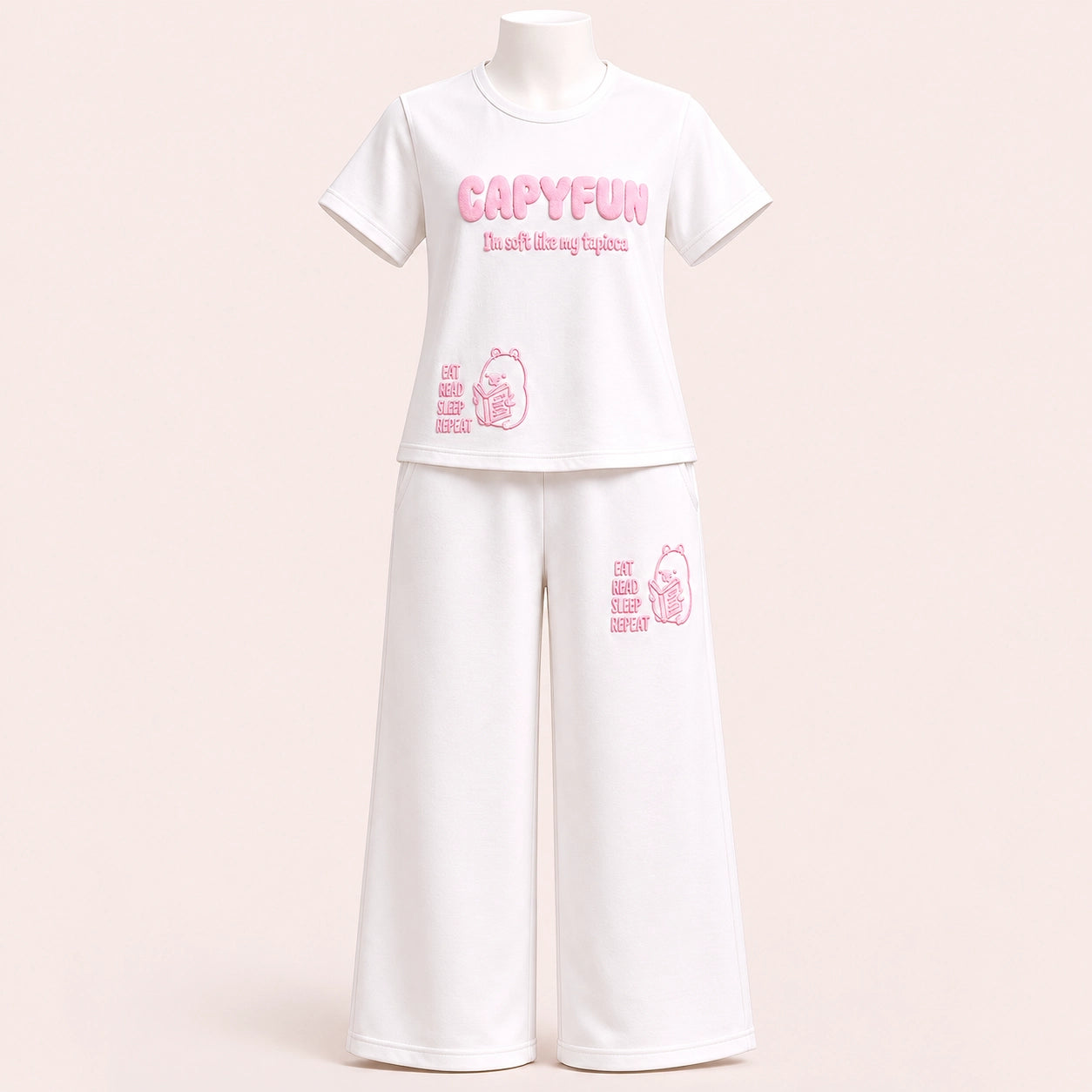 Girls Graphic T-Shirt & Wide Leg Pants Set