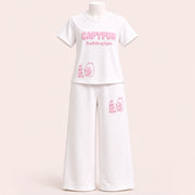 Girls Graphic T-Shirt & Wide Leg Pants Set