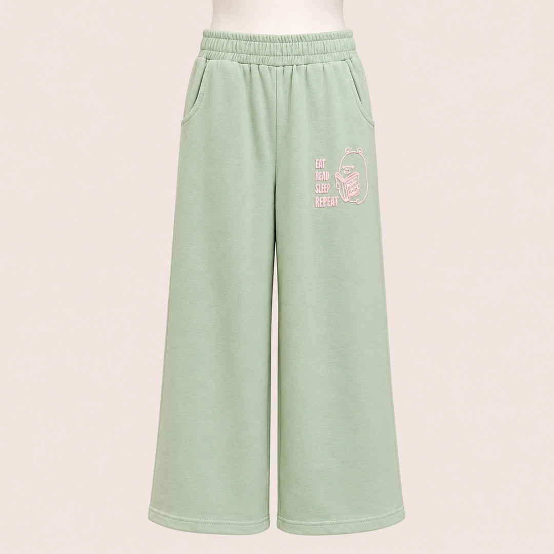 Girls Graphic T-Shirt & Wide Leg Pants Set