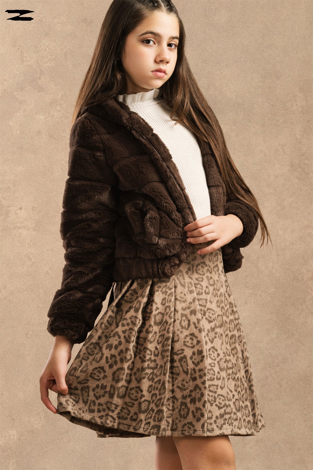 Girls Faux Fur Bomber Jacket