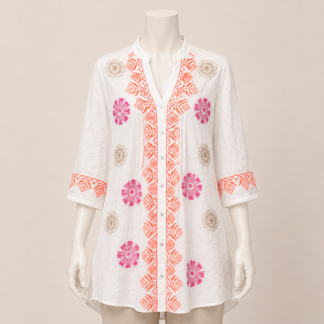 Patterned Detailed Tunic Shirt