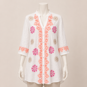 Patterned Detailed Tunic Shirt