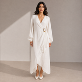 Women Wrap Buckle Dress