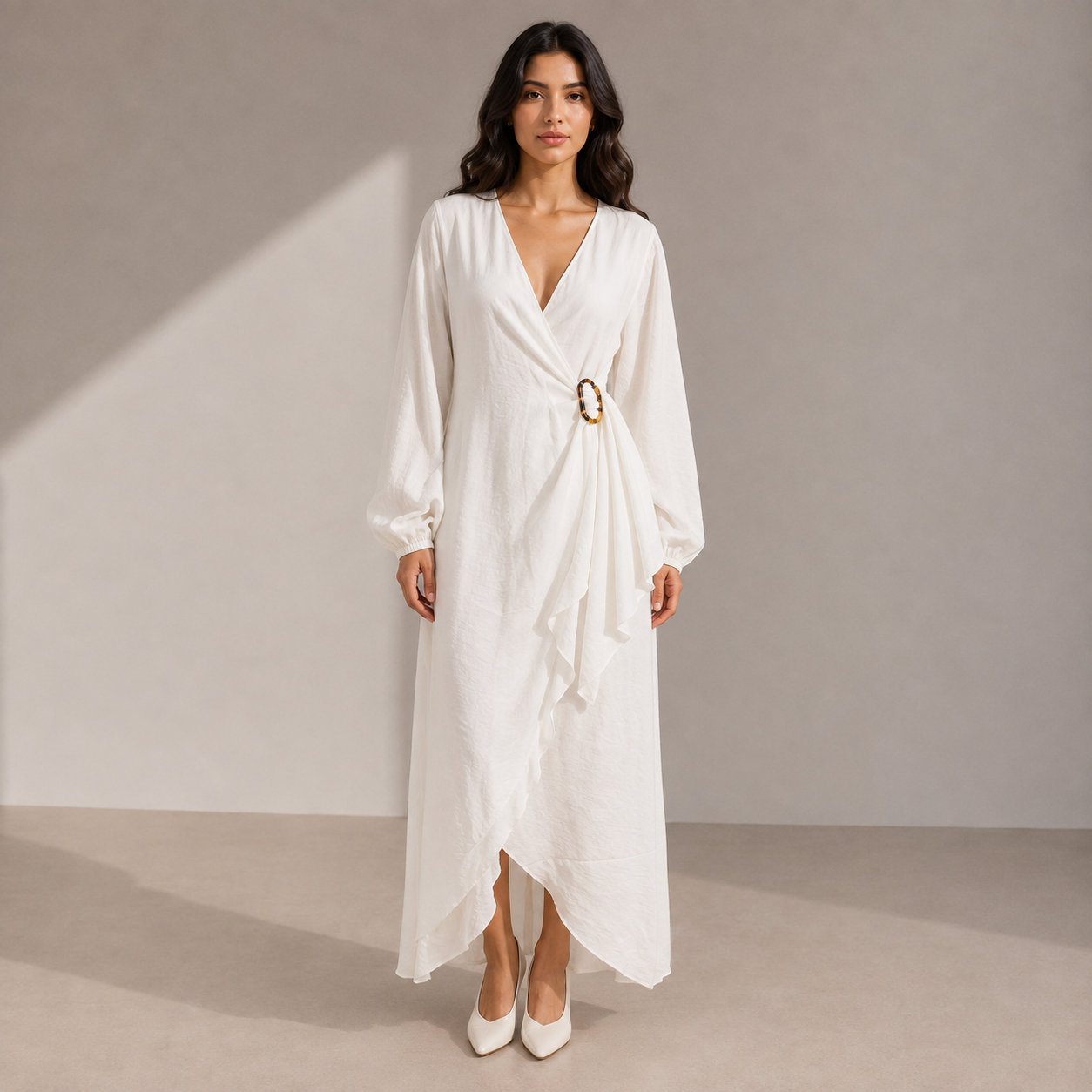 Women Wrap Buckle Dress