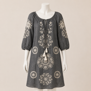 Embroidered Tassel Dress