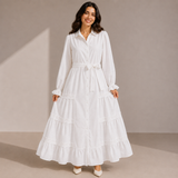 Women Linen Tiered Maxi Dress