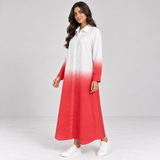 Women Ombre Button-Down Maxi Dress