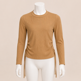 أطفال Ribbed توب مع جانبية Drawstrings