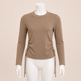 أطفال Ribbed توب مع جانبية Drawstrings