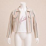 أطفال مخطط Jacket مع منقوش Ribbed توب