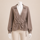 Women Satin Blouse Side Strap