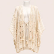 Tassel Tie Front Poncho